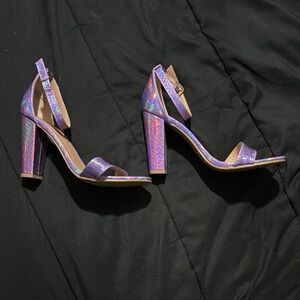 BAMBOO Holographic Purple Heels